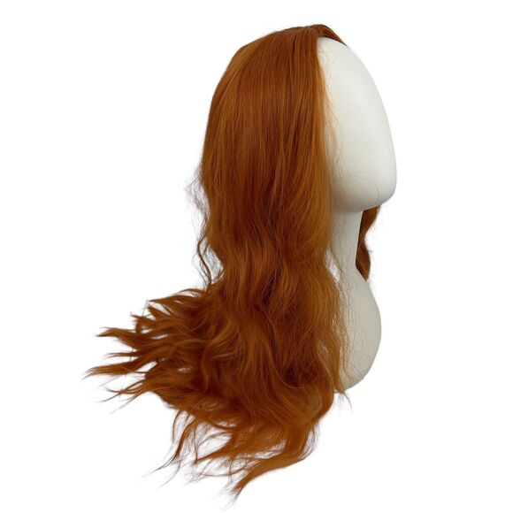 Medium Long Length Wavy Orange Rooted Wig Women’s Synthetic Cosplay Wig Cap - Picture 1 of 10